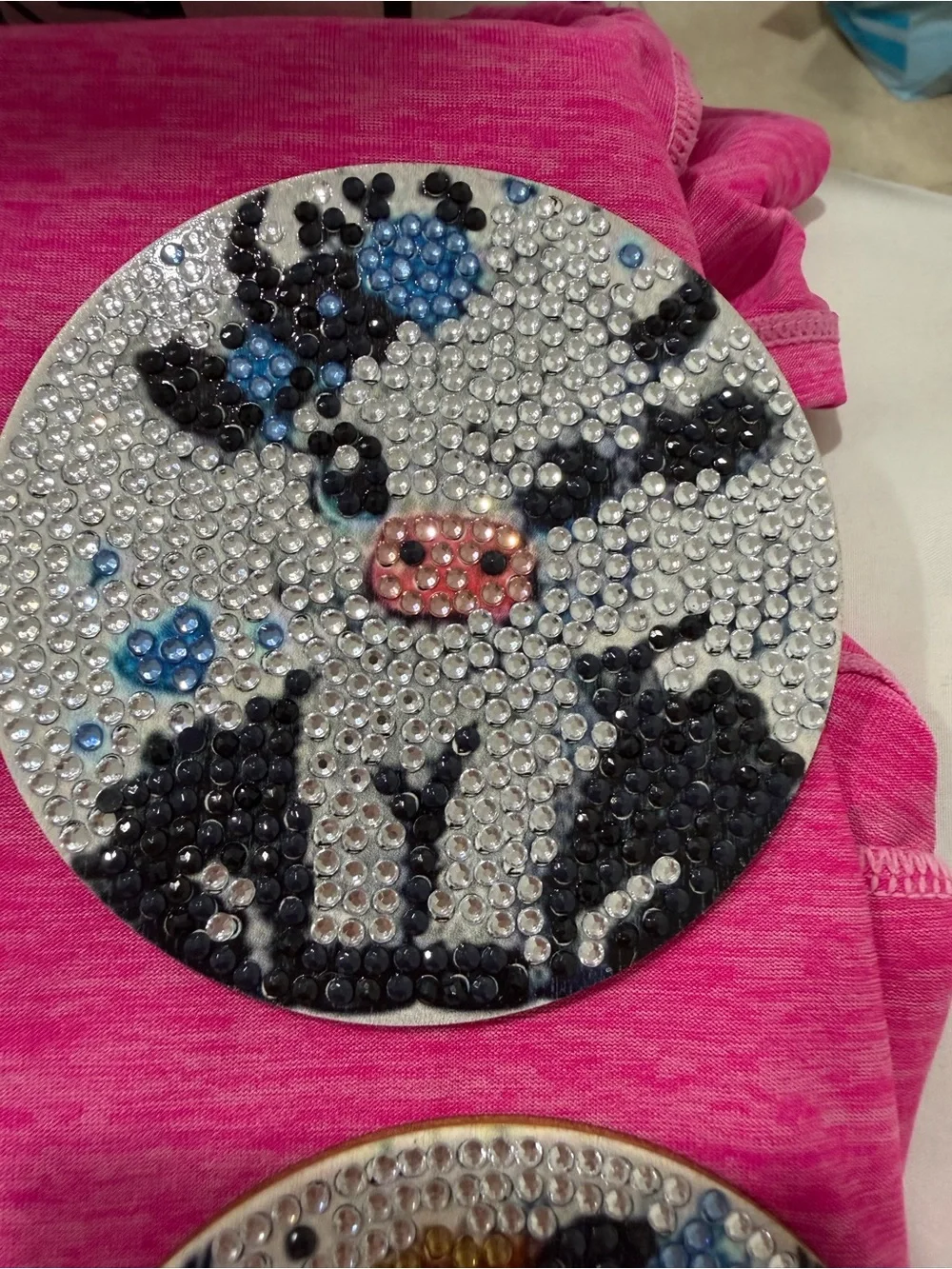 Rhinestone Puppy Decorative Serving Trivet - Pink Handmade coasters